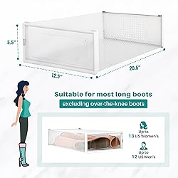 PARANTA 4-Piece Boot Shoe Storage Box, Stackable