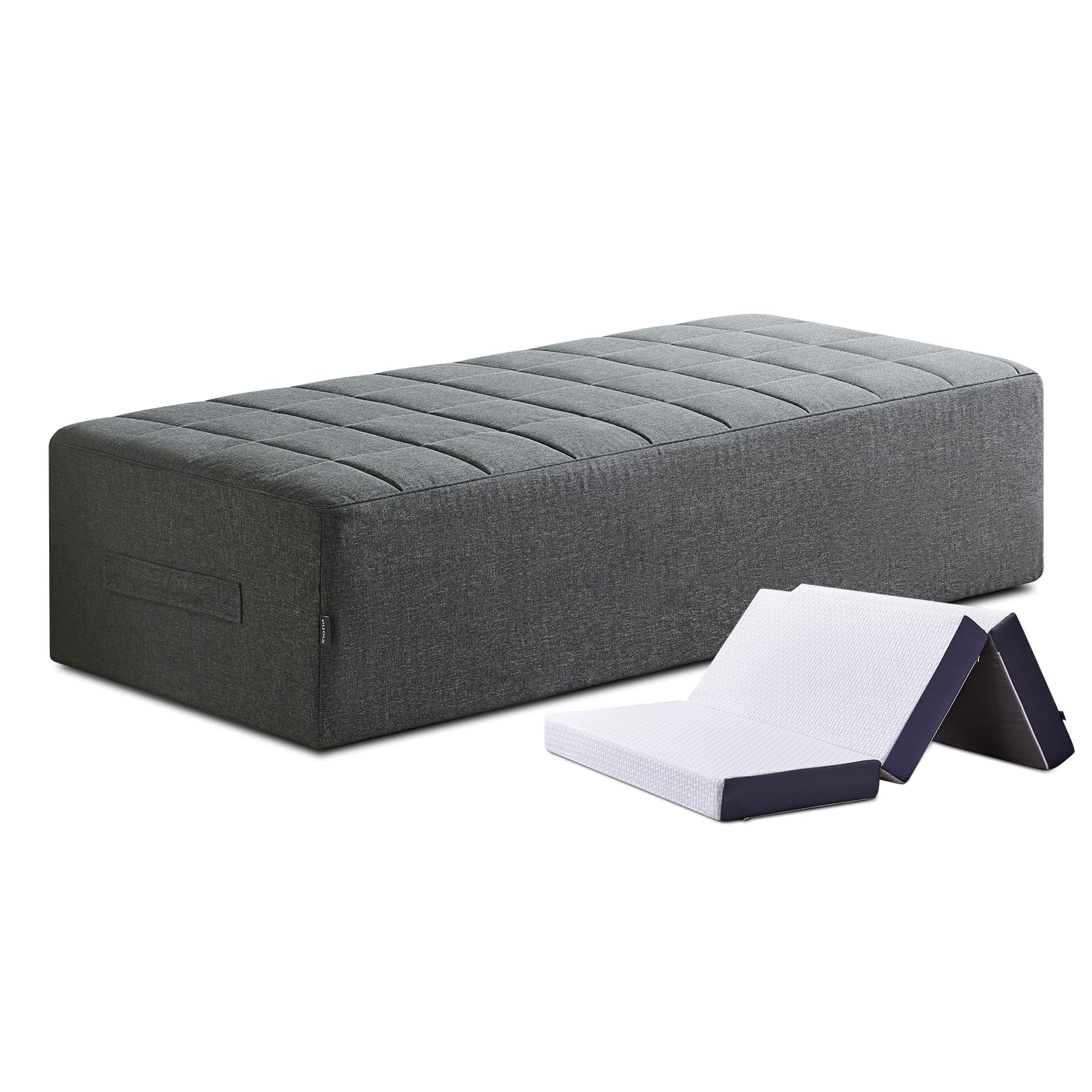 Inofia Folding Mattress Cover, Sofa Bed Cover, Foldable Mattress Storage Bag, Durable Carry Case Fits for 10cm Double Tri Folding Mattress,Washable （Mattress Not Included）