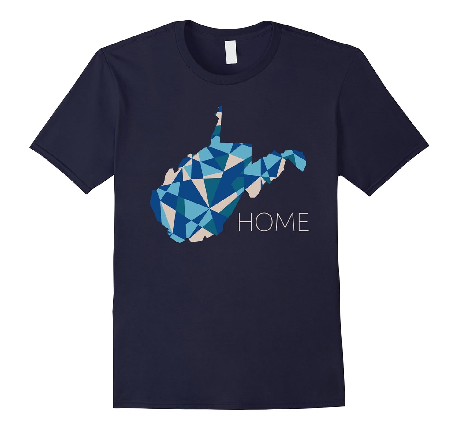 West Virginia Home Polygon Art T-Shirt-Rose