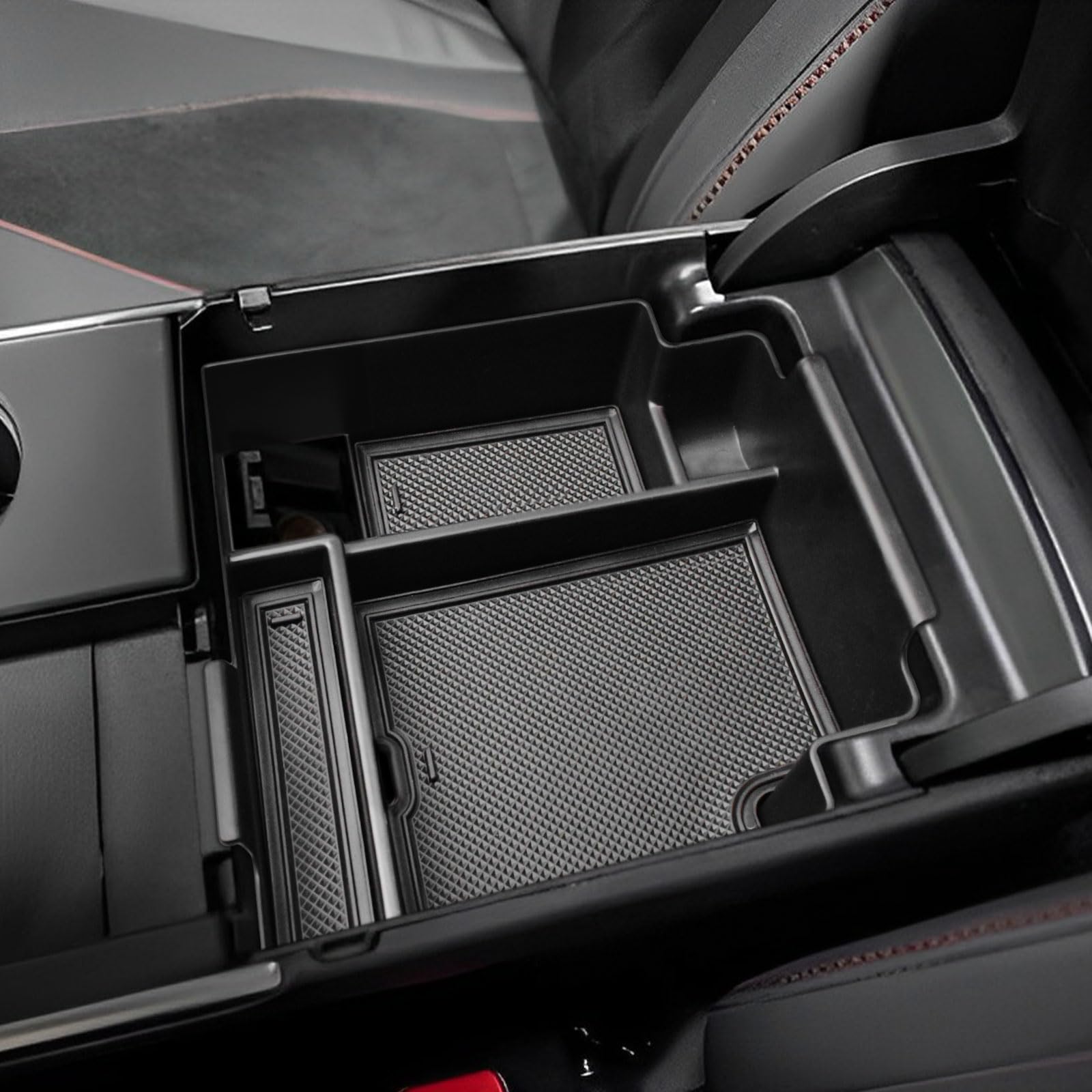 Photo 1 of HGWEI Center Console Organizer Compatible with Acura TLX 2021-2025 Interior Accessories Middle Console Insert Tray Armrest Storage Box, Black