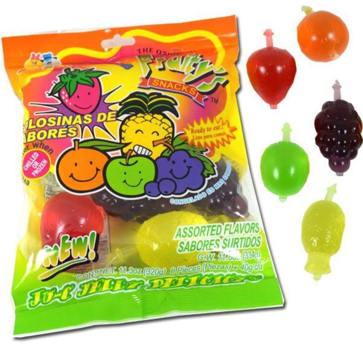 DinDon Fruity Snack TikTok JuC Jelly Fruit Candy Bag 11.3 oz 5 Flavors