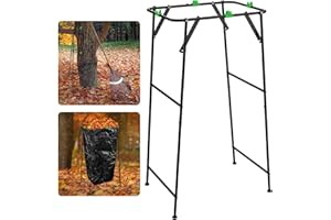 ANTEQI Foldable Trash Bag Holder Stand, Garden Garbage Bag Holder Frame Holds 30-55 Gallon Bags, Portable Leaf Bag Stand for Outdoor Yard Camping Garden Lawn Party Supplies