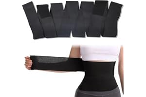 Giococo Wrap Waist Trainer for Women Belly Fat, 9.84ft Waist Trimmer for Stomach Snatch Me Up, Adjustable and Wrap-Around, Suitable for Men and Women (Black)
