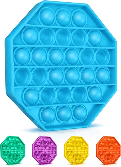 Amazon Com Colplay Pop Pop Fidget Toys Push Pop Bubble Fidget Sensory Toy Autism Special Needs Silicone Stress Relief Toy Great Fidget Toy Sensory Toys Novelty Gifts For Girls Boys Kids Adults Blue Octagon Toys Games
