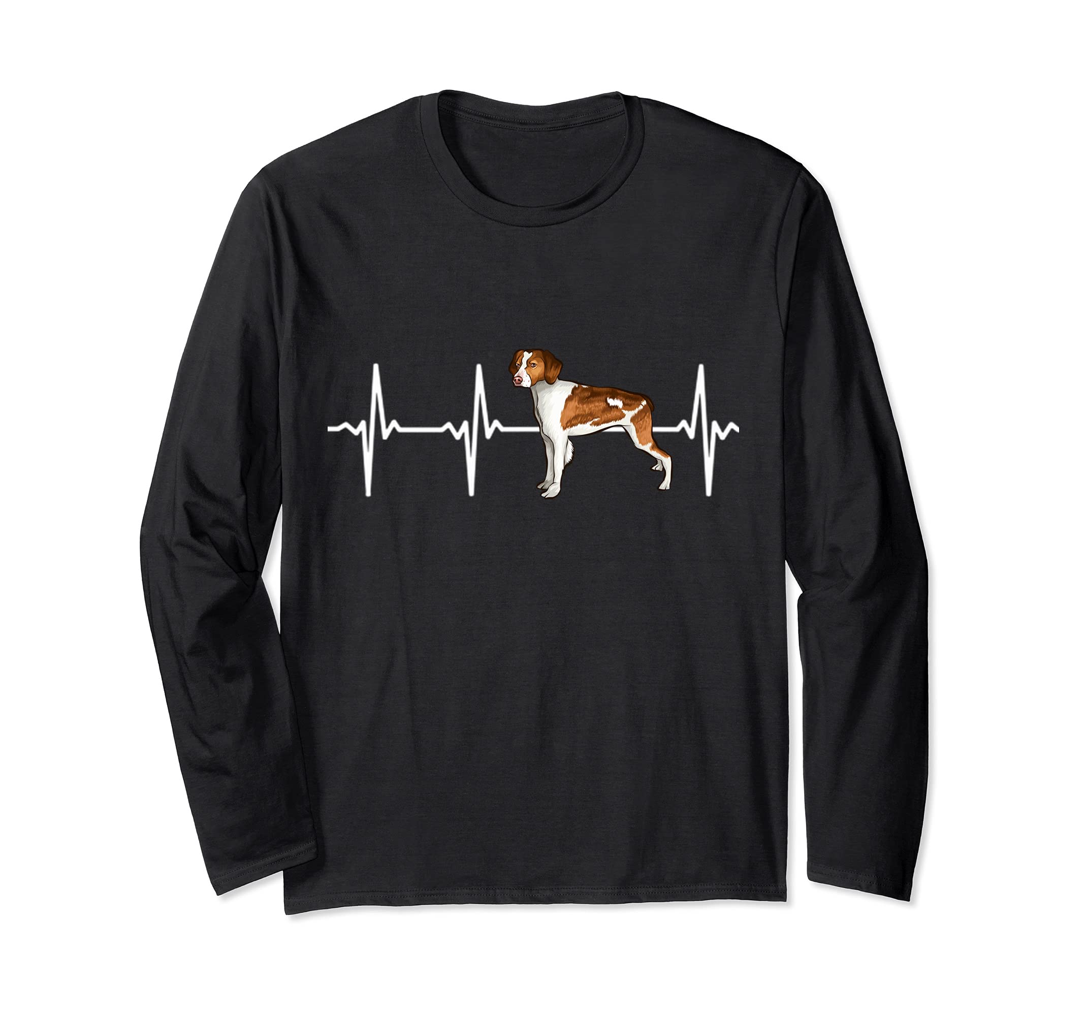 Brittany Heartbeat Love My Dog Long Sleeve T-Shirt