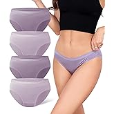 DAVID ARCHY Womens Underwear, Bamboo Rayon Underwear Panties Moisture Wicking Panties, Soft Breathable, 4 Pack