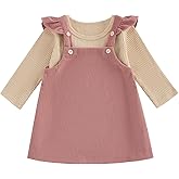 fhutpw Baby Girl 2 Piece Outfits Corduroy Skirt + Ribbed Knit Long Sleeves Top 3 6 12 18 Months Clothes Fall Winter Suits