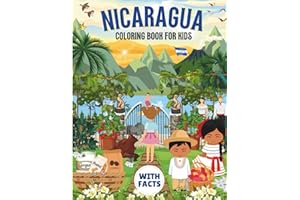 Nicaragua Coloring Book for kids with facts