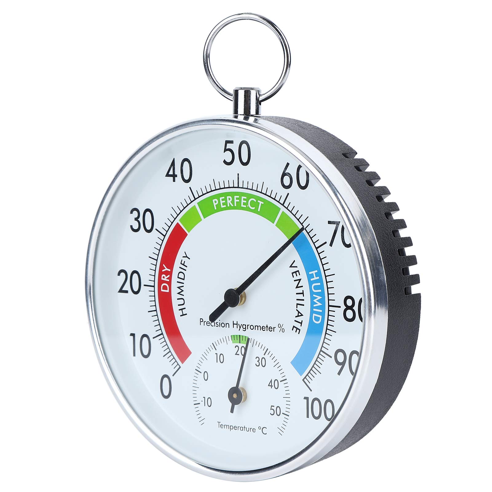 Hygrometer Thermometer Indoor, Greenhouse Hanging Temperature Gauge Humidity Meter Room Thermometer with Hanging Ring, for Garden Room Office Hotel Patio Grow Tent