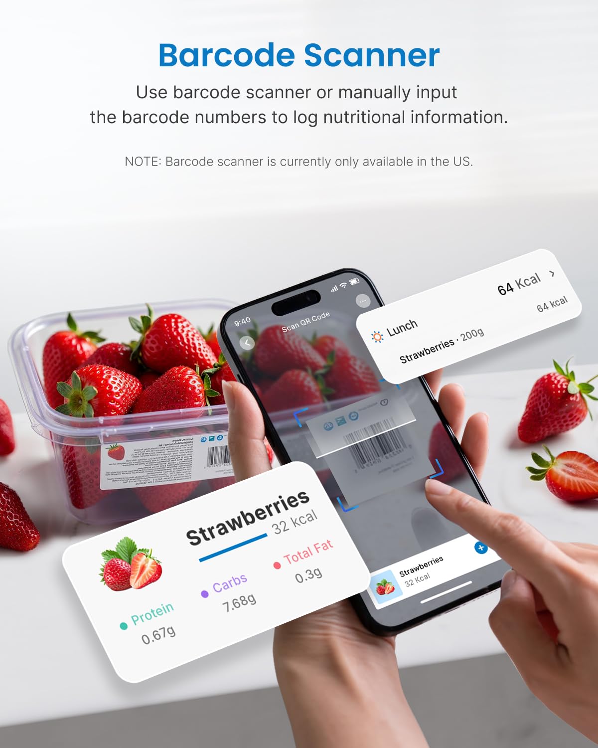 RENPHO Digital Kitchen Scales with LCD Display, Professional Household Scales with Tare Function, Food Scales for Baking and Cooking, 1 g/0.05 oz Precise Graduation, 5 kg Maximum Weight