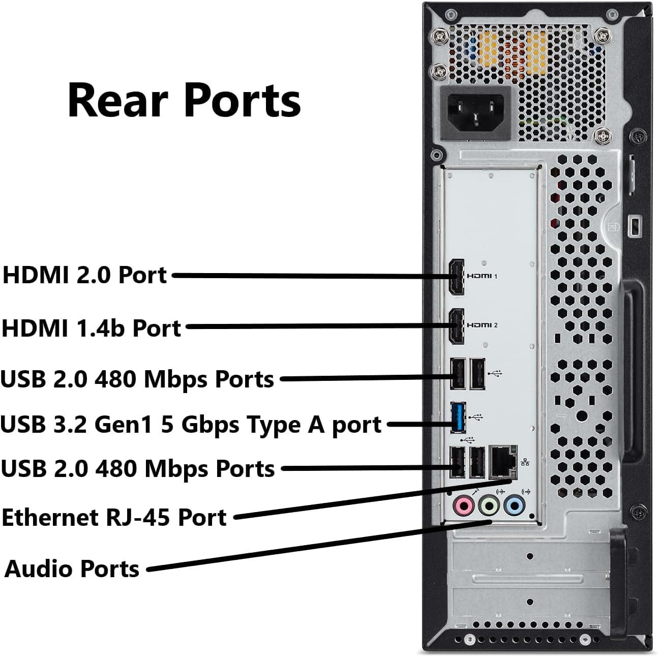 Computadora de escritorio acer 2025 SFF Intel Core i9-12900K (hasta 5,1 GHz), 32 GB de RAM, SSD PCIe de 1 TB, gráficos Intel UHD 730, Wi-Fi, soporte para 2 monitores 4K, teclado y mouse, Bluetooth, RJ45, Windows 11 Home