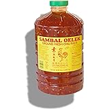 Sambal Oelek Ground Fresh Chili Paste Food Service Size 135 oz/ 8.5 lbs/3.859 kg