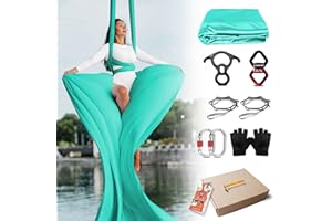 Luceinvita Aerial Silk Aerial Yoga Hammock Kit for Home, Nylon Tricot Flying Yoga Silk Swing for Gymnastics with Full Hardware