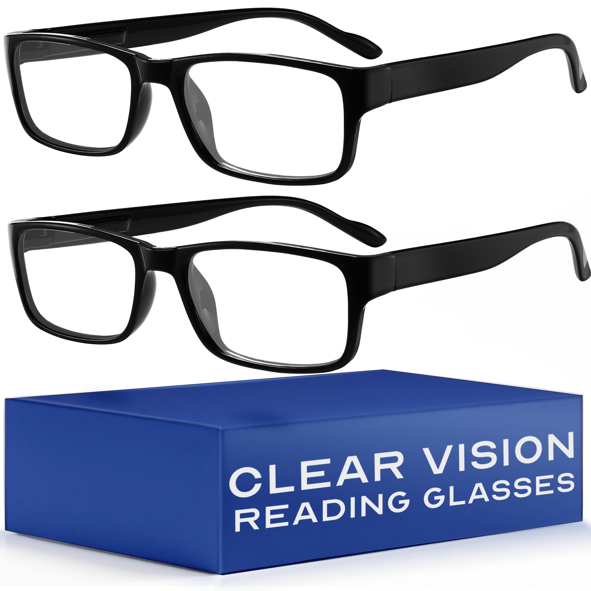 Photo 1 of Gaoye 2-Pack of Reading Glasses +0.5 - Blue-Light Filter, UV Protection - Readers with Rectangle Frames