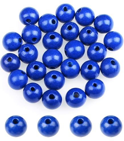 Decoendiy 100-Piece Wood Beads - 16mm Colored Round Craft Beads For Jewelry & DIY, Blue - View #12