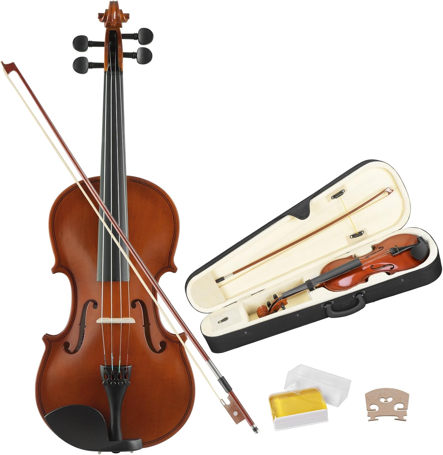 LAGRIMA Full Size 4/4 Violin Plywood Acoustic Violin with Rosewood Bow