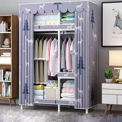 Lug Armoire Penderie Tissu Tuyau En Acier Audacieux Renforce Assemblage Simple Dortoir En Tissu Penderie De Rangement Economie Petite Armoire Color A Size 108 172 45cm D Amazon Fr Cuisine Maison