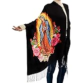 Blanket Scarf,Traditional Mexican Dress Prayer Shawl Catholic Gifts for Women,Virgin Mary Hoodie Poncho,Rebozos Vestidos Mexicana Regalos Para Mujer Mamá Abuelita Mi Esposa