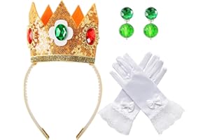 FANCHEER Princess Crown Earrings Gloves Dress Up Halloween Costume Accessories