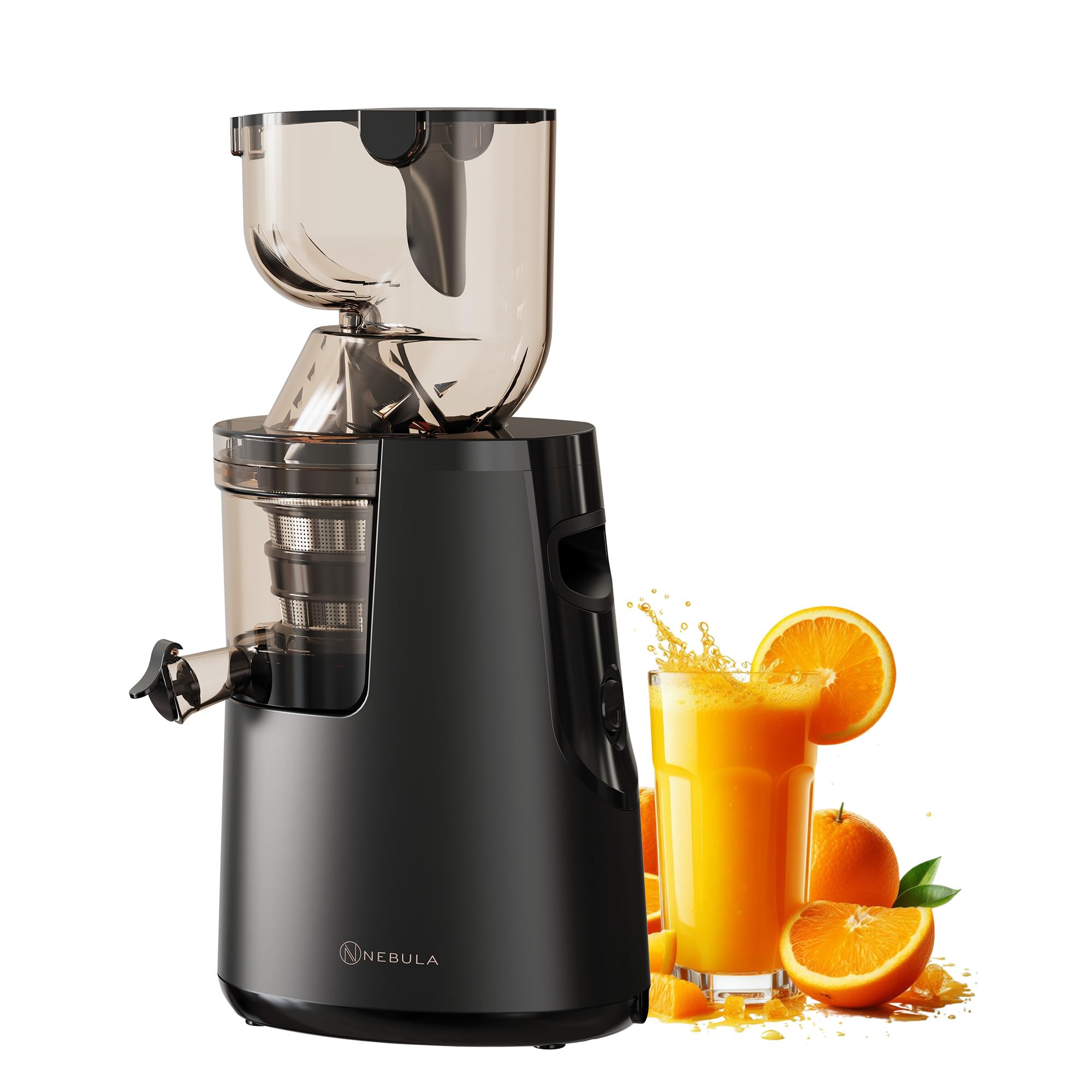 Photo 1 of Nebula Grande Cold Press Slow Juicer | Machines for Whole Fruits & Vegetables | Wide Mouth Feeding Chute, BPA Free, 45RPM, Commercial Motor, Easy Clean | Black