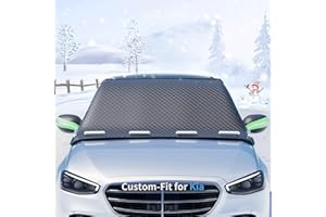 SAWUAA Custom fit for Kia Windshield Snow Covers, 8 Layers WAaterproof Windproof Protection, Frost Defense, Ice, Sun, Snow, UV, Designed for Kia Accessories (for Kia Niro)