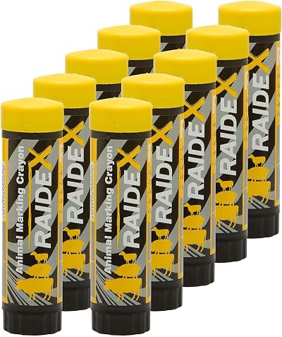 Horizont Arndt RAIDEX Maxi Animal Marking Crayon 10 Pack Yellow Livestock