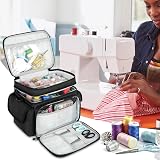 LEFOR·Z Large Sewing Box Organizer for Thread Needles Tools Black view 7