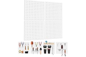 Dobures 4PCS Metal Pegboard Wall Organizer, Pegboard Storage System for Workbench, Shop, Shed Modular Peg Board Organizer Board Kit