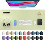 Aothia PU Leather Desk Mat Large 91x43cm Grass Green Non-Slip