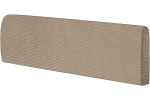 uxcell Bed Headboard Slipcover, 1.8m Stretch Bed Headboard Cover Dustproof Protector Cover Jacquard Furniture Cover for 1.7-1.9m Headboard, Brown