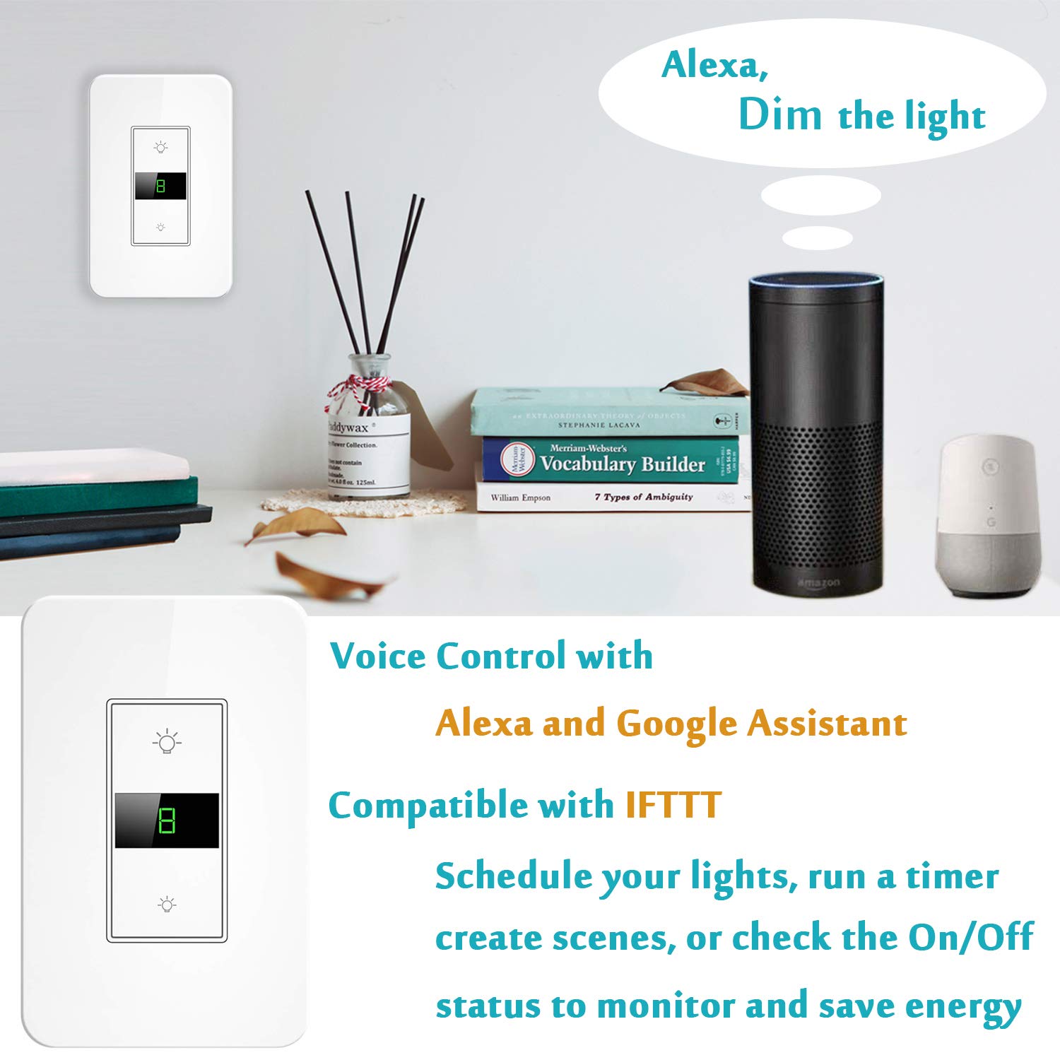 Kkcool Smart Dimmer Switch, Alexa Dimmer Switch, Smart WiFi Light