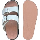 Pigskin Leather Insoles for Men and Women's Clogs，Anti-Slip Comfort Inserts for Cork Footbed Sandals, Ultra-Thin Adhesive Odor-Control Barefoot Shoe Liners for Slide Sandals