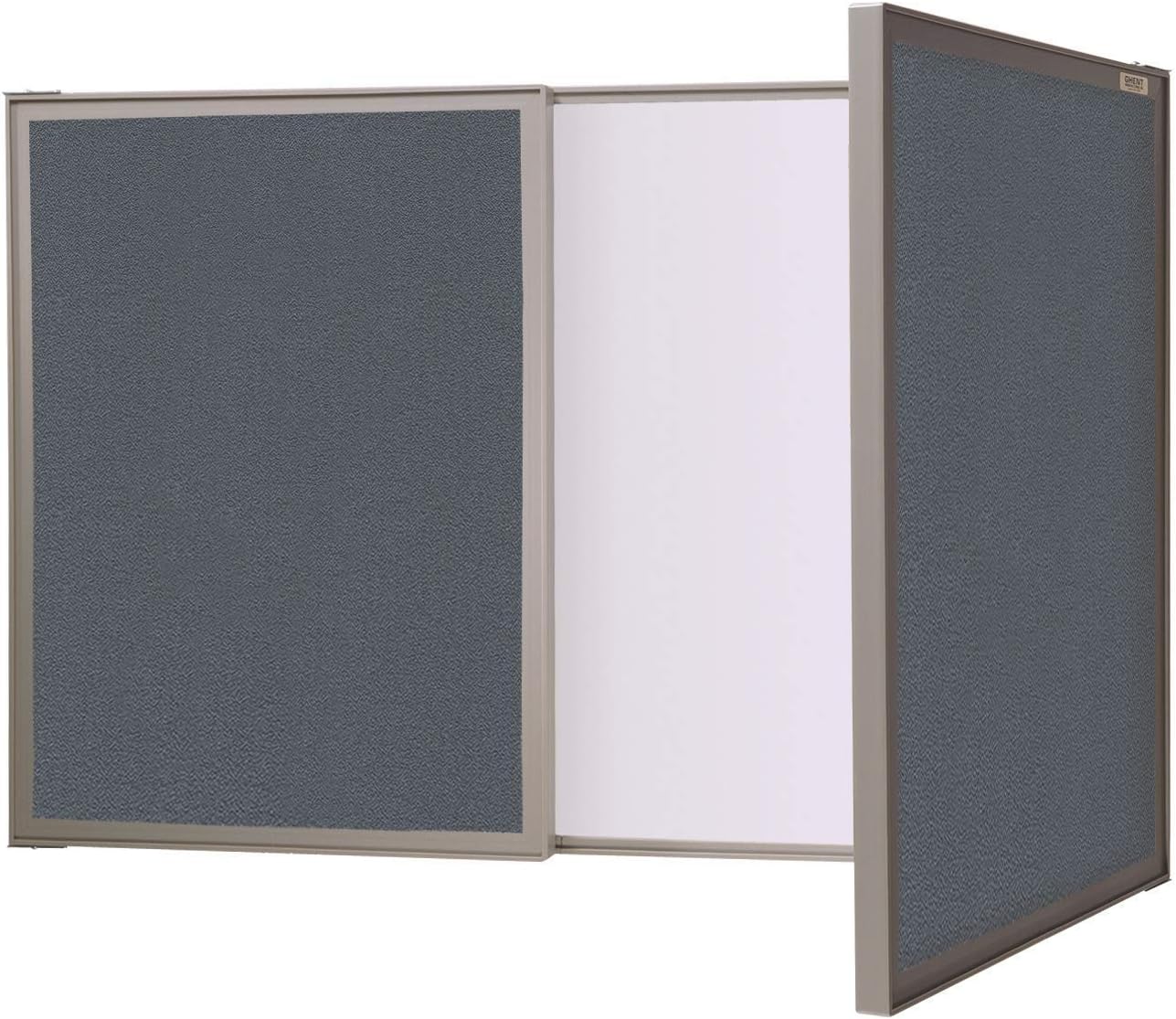 Ghent VisuALL PC, Gray Fabric Bulletin Board Outside with Acrylate Whiteboard Inside (41302)