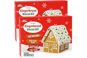 GENERIC Gingerbread House Pre-Baked Kit 2 Pack Mini Size | Christmas Cookie Decorating Sets with Ready-to-Use Icing, Sprinkles, Confetti & Sugar Pearls | Fun Family Holiday Activity Stocking Stuffer