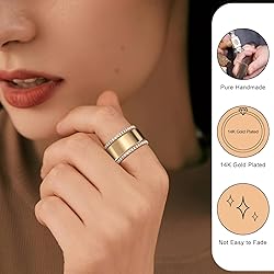ZOOROO 2-Pack 14K Gold Plated Stacking Rings for