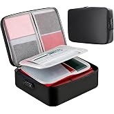 Xanadued Fireproof Document Bag with Lock, Fireproofs Photo Storage Box, Fire Proof Safe for Home Documents, Portable Home Travel Safe Storage Box for Important Files, Laptop