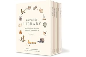 Our Little Library: A Foundational Language Vocabulary Board Book Set for Babies, Including Farm & Forest Animals, Fruits & Veggies, Toys & More (Tabitha Paige Children's Book Series)