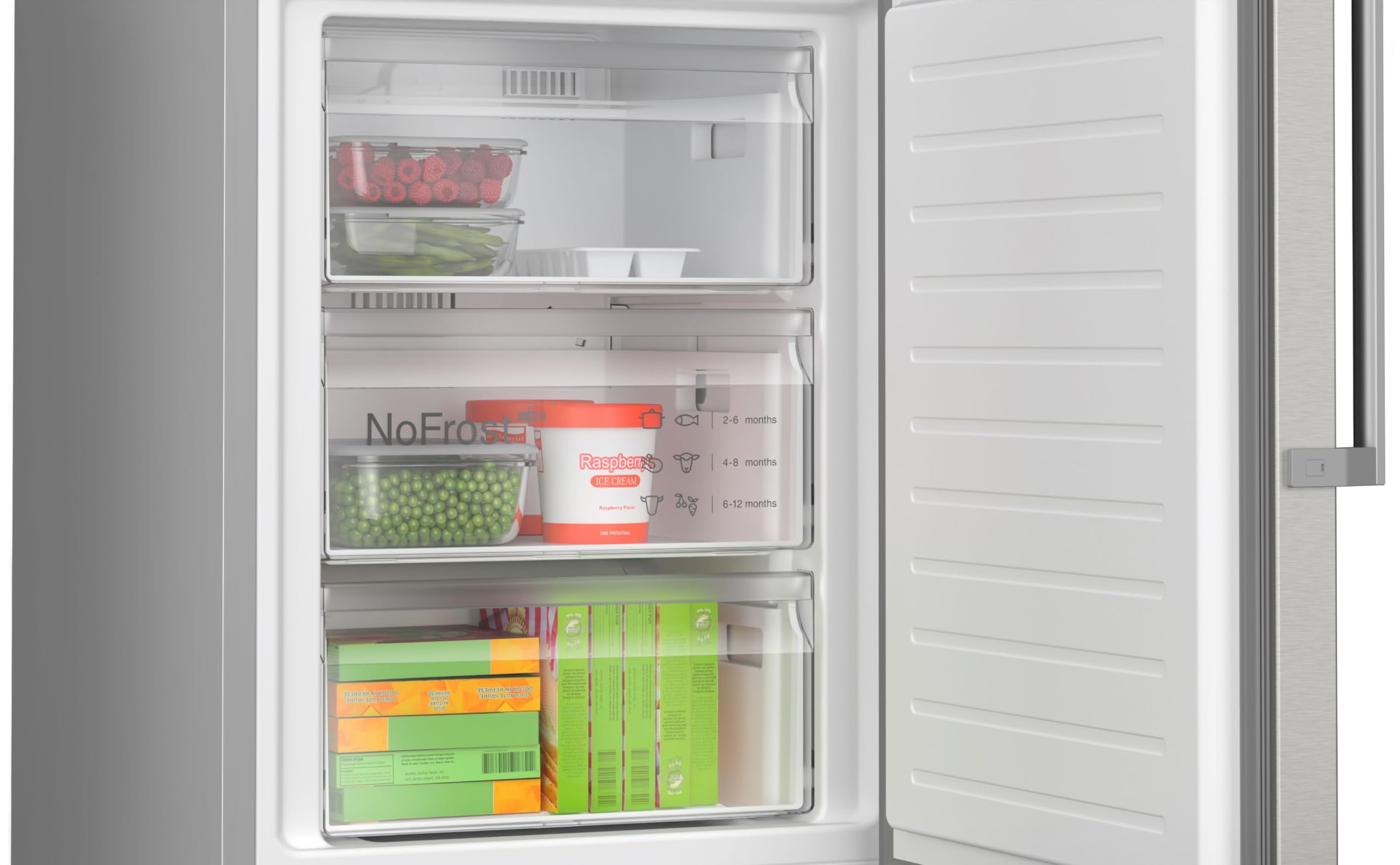 Bosch KGN39VIBT Serie 4 Kühl-Gefrier-Kombination, 203 x 60 cm, 260 L Kühlen & 103 L Gefrieren, VitaFresh XXL längere Frische, NoFrost nie wieder abtauen, LED-Beleuchtung gleichmäßige Ausleuchtung 9
