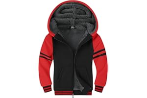 JACKETOWN Hoodie for Boys Fleece Jacket Zip Up Sherpa Lined Hooded Sweatshirts with Two Pockets 6-15 Years Old