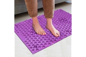 YOBEYI 2PCS Foot Massage Mat Acupressure Mat Foot Reflexology Walking Toe Plate Massage Pad Bathroom Mat Yoga Mat Anti-Slip Mat Outdoor Game Punishment Mat (Purple)