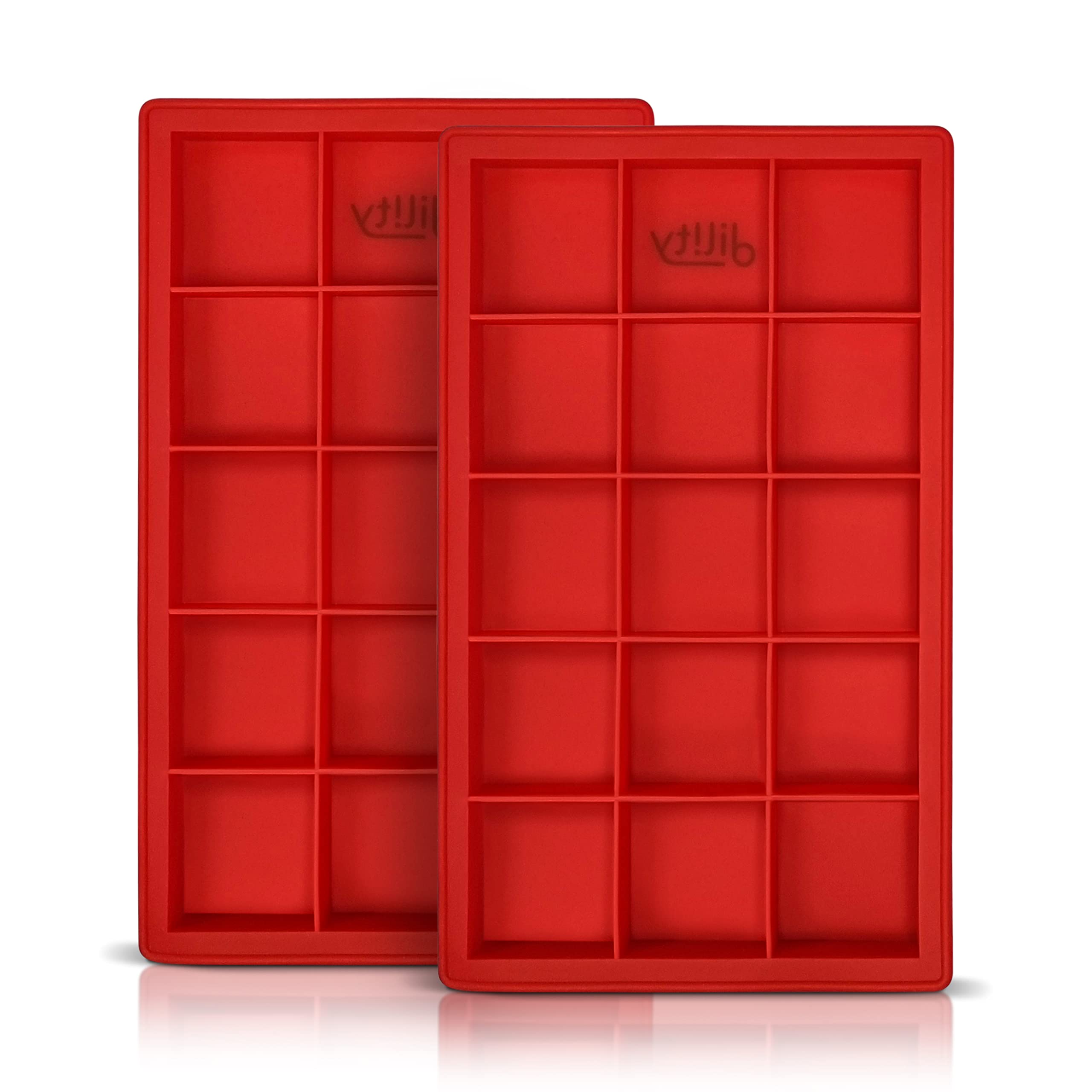 dility Brownie Baking Tins, Cake Baking Tins and Trays, NonStick Square Silicone Tray for Brownies, Cheesecake, Mini Cake and Chocolate bar, Soap and Wax Melt Silicone Moulds (2 Pack)