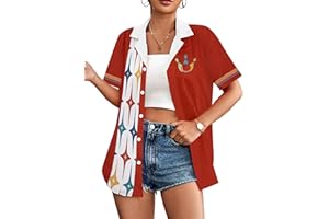 MOUSYA Bowling Shirts Women Hawaiian Bowling Shirt Bowling Lover Gift Tops Bowler Button Down Short Sleeve Tee