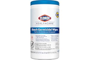 Clorox Healthcare Bleach Germicidal Wipes, 6.75" x 9", 70 Count Canister (Package May Vary)