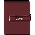 Pioneer Photo Albums 36-Pocket 5 by 7-Inch Embroidered "Love" Strap Sewn Leatherette Cover Photo Album, Mini, Burgundy