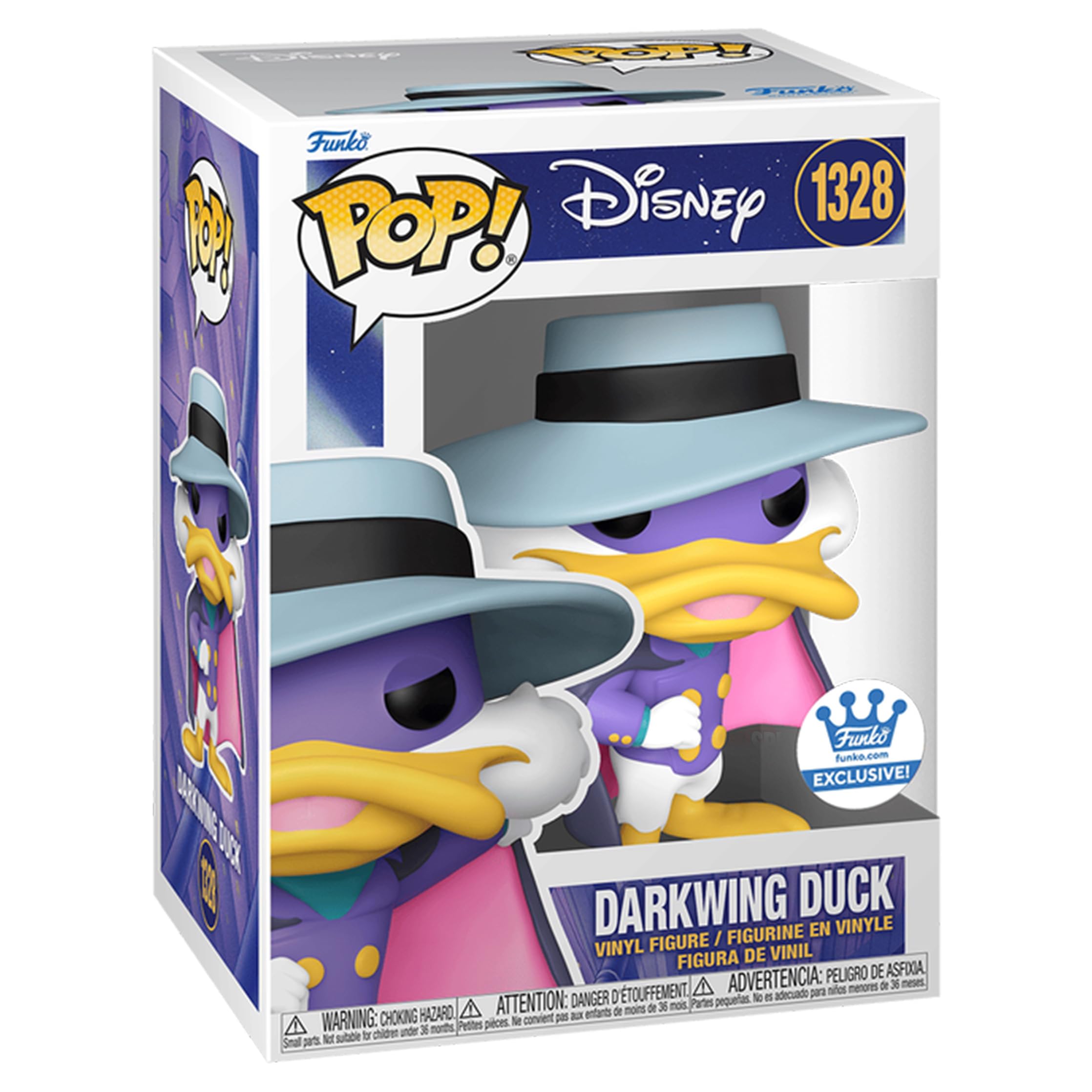Funko Pop Darkwing Duck Exclusive with Chanse of Chase. #1328 Slip Protector and Box Include