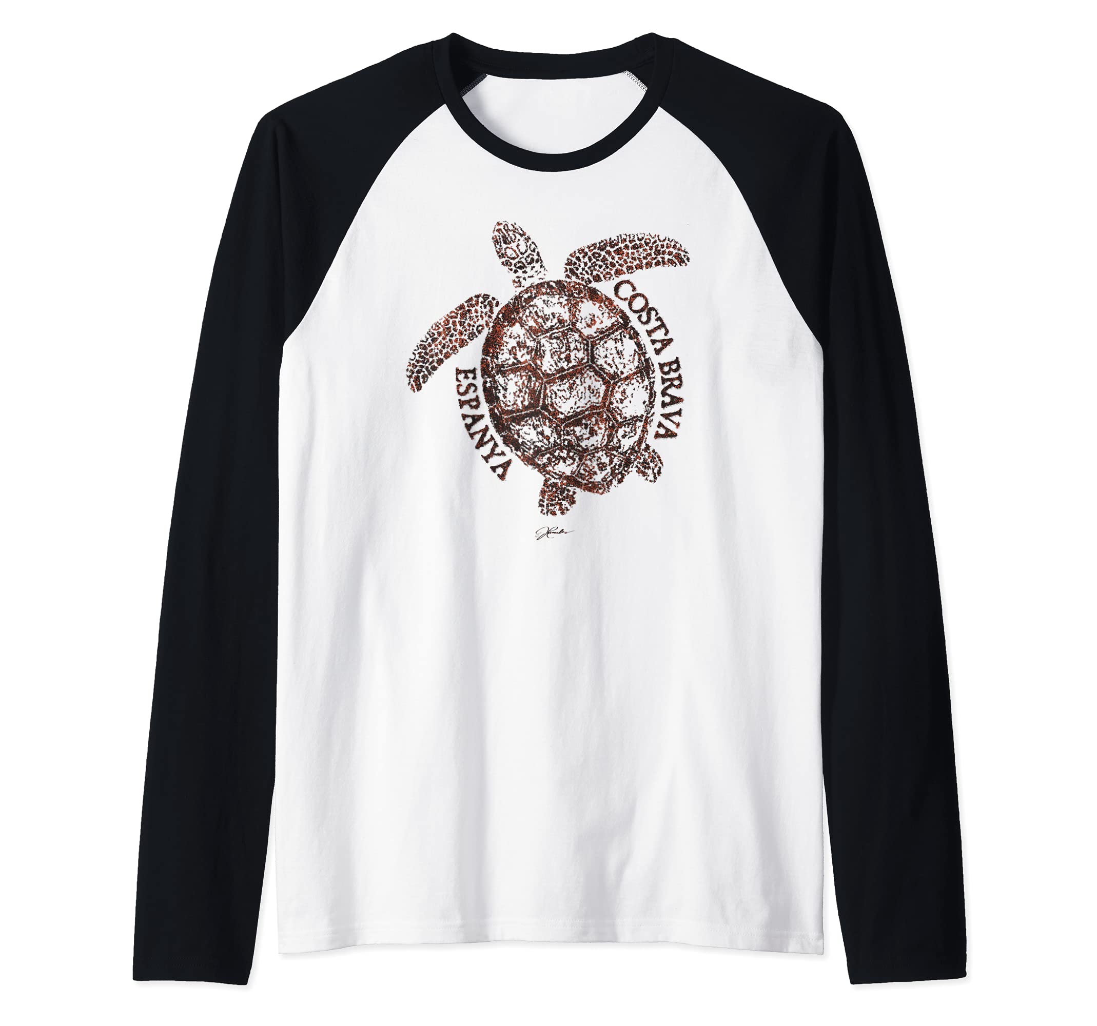JCombs: Costa Brava, Catalonia, Spain, Sea Turtle Raglan Baseball Tee