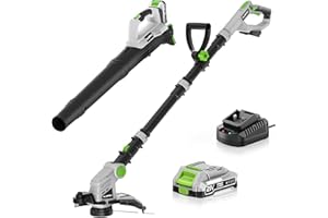 ALDIPRO Cordless String Trimmer and Leaf Blower Combo with 2.0Ah Battery & Fast Charger, Ultra-Lightweight Blower 400CFM/130MPH and 12" Auto-Feed Weed Eater for Seniors/Women, Garden Lawn Care