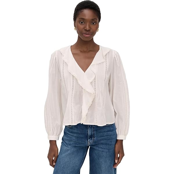GUESS Women's Long Sleeve Yanni Top – Front Cut-Out Detail, Casual Dress Shirt Style