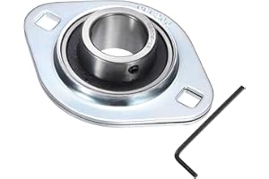 uxcell SBPFL206-18 Pillow Block Bearings 1-3/32" Bore Bearing Units Steel Flange Mounted Bearing Housing with Wrench, ABEC 3
