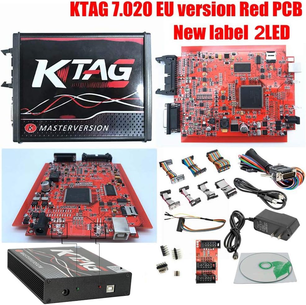ECU Programming Tool Unlimited Token, KTAG Firmware V7.020 Software V2.23 ECU Programming Unit Master Version (Red)